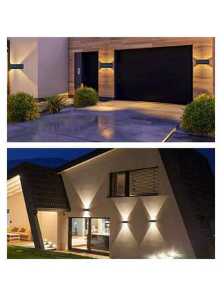 1 / 2 قطعة ضوء حائط شمسي 10 LED لأعلى وأسفل، مناسب للاستخدام في الخارج في الحديقة والممر وديكور جدران المنزل