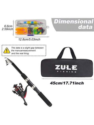 طقم عصا صيد سمك قابلة للطي 6.8 قدم و بكرة دوارة، عصا صيد الأسماك المحمولة للمياه العذبة، طقم عصا وبكرة الصيد للسفر