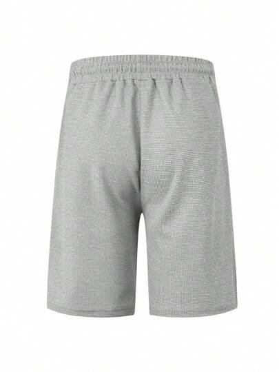 شورت رمادي للرجال بخيط سحب - مريح وقابل للاستخدام في الرياضة وارتداء اليومي