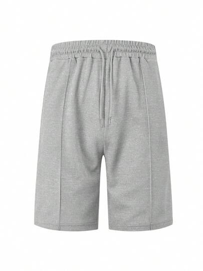 شورت رمادي للرجال بخيط سحب - مريح وقابل للاستخدام في الرياضة وارتداء اليومي