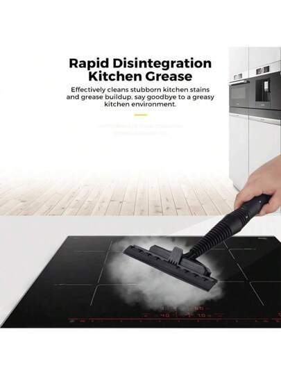 ESUPER نظّاف بالبخار متعدد الأغراض ذو ضغط محمول مع 9 قطع من الملحقات، مثالي لإزالة البقع من المطبخ والستائر ومقاعد السيارة والأرضيات والنوافذ