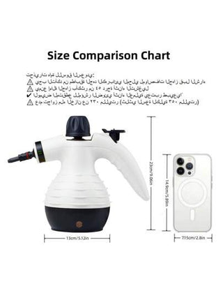 ESUPER نظّاف بالبخار متعدد الأغراض ذو ضغط محمول مع 9 قطع من الملحقات، مثالي لإزالة البقع من المطبخ والستائر ومقاعد السيارة والأرضيات والنوافذ