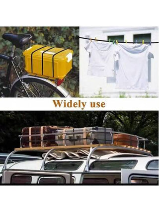 حبل مطاطي قوي بخطاطيف كرابينر لربط وتأمين الرحلات، الرياضات المائية، الدراجات الهوائية، الحقائب والأمتعة، والمخيمات