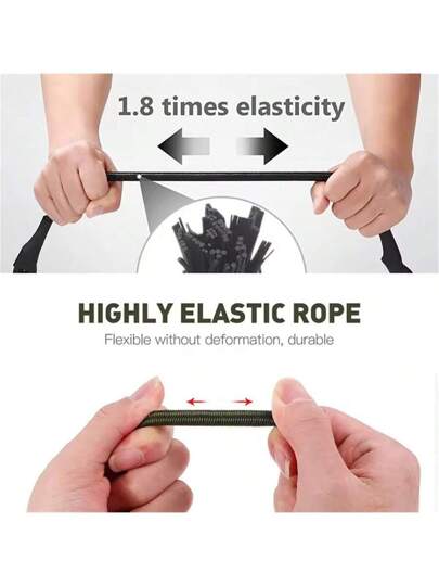 حبل مطاطي قوي بخطاطيف كرابينر لربط وتأمين الرحلات، الرياضات المائية، الدراجات الهوائية، الحقائب والأمتعة، والمخيمات