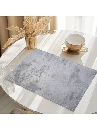 مجموعة من 1/4/6 مفرش الطاولة مستطيل القماش المنسوج ذو ملمس الخرسانة، قابل للغسل في الغسالة ، مفرش طاولة أحادي اللون رمادي للمطبخ، عازل للطاولة، ديكورات للمنزل والمطاعم