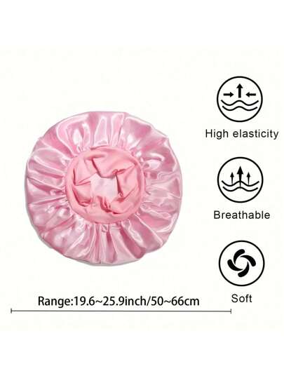 1 قطعة قبعة نوم من القماش الساتان الناعم للشعر المجعد - ذات حزام عريض للفتيات والنساء - غطاء شعر ناعم ومريح للنوم وتصفيف الشعر