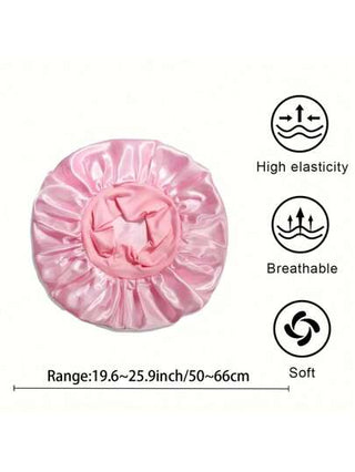 1 قطعة قبعة نوم من القماش الساتان الناعم للشعر المجعد - ذات حزام عريض للفتيات والنساء - غطاء شعر ناعم ومريح للنوم وتصفيف الشعر