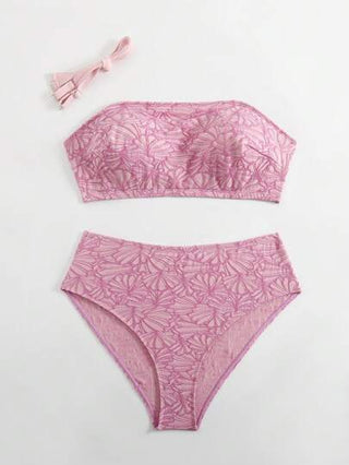 Swim Vcay بيكيني بتنورة مزرك اللون مجنتا مقاسات كبيرة 2 قطعة بأربطة قابلة للإزالة، مناسب للشاطئ والربيع والصيف