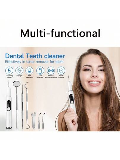 فرشاة أسنان كهربائية فوق صوتية، 5 وضعيات، مقاومة للماء IPX6، جهاز تنظيف أسنان قابل للشحن 500مللي أمبير، إزالة البلاك والجير، أداة العناية بالأسنان للاستخدام المنزلي