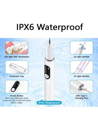 فرشاة أسنان كهربائية فوق صوتية، 5 وضعيات، مقاومة للماء IPX6، جهاز تنظيف أسنان قابل للشحن 500مللي أمبير، إزالة البلاك والجير، أداة العناية بالأسنان للاستخدام المنزلي