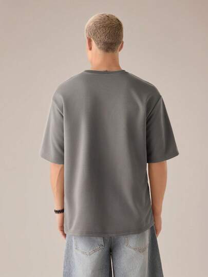 SWAVVY قميص تي شيرت رجالي بأكمام قصيرة مصنوع من الأفرول المحبوك، بتصميم تركيبي، للبس اليومي، للصيف