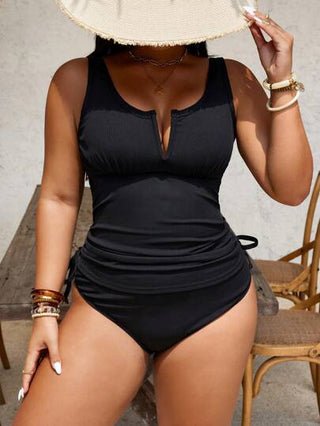 Swim Lushoire ملابس سباحة نسائية تنكري نمط أحادي اللون من نسيج بنسيج مضغوط ذو طابع رياضي وكاجوال