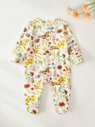 Cozy Pixies الرضيع حديث الولادة ولد/بنت بزي مربوع طويل الأكمام برسوم حيوانات كرتونية مصنوع من صوف ناعم