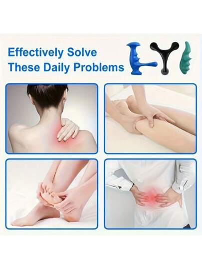 أداة تدليك الأنسجة العميقة مجموعة من 3 قطع، مدلك الإبهام ، مدلك للجسم بأكمله باليد والأصابع والكتف والظهر، أداة تدليك لمنطقة القدم، أداة يدوية لتخفيف الألم، ملحقات النادي الرياضي