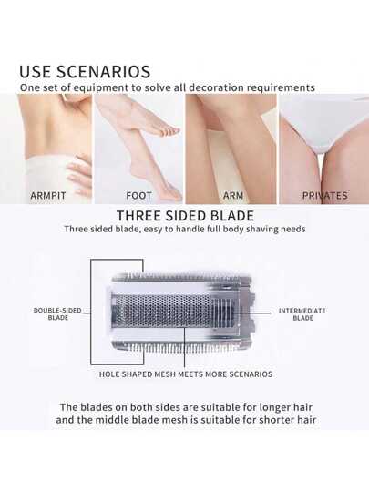 آلة حلاقة كهربائية لاسلكية متعددة الوظائف 3 في 1، حلاقة بدون ألم، قابلة للفصل للغسيل، سهلة الاستخدام، مناسبة للوجه والساقين والذراعين والإبط ومنطقة البكيني، هدية مثالية لأعياد الميلاد والمناسبات، البطاريات ليست مشمولة