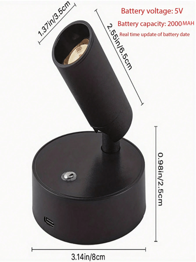 ضوء ليلي قابل للدوران 360 درجة، يعمل ببطارية ليثيوم قابلة للشحن بواسطة USB، ضوء قراءة LED مغناطيسي، ضبط الإضاءة باللمس، مناسب لديكور غرفة النوم، رف التصاميم، غرفة المعيشة، المكتب، الباركتكريم عيد الميلاد، عيد الحب، هالوين، هدية مثالية