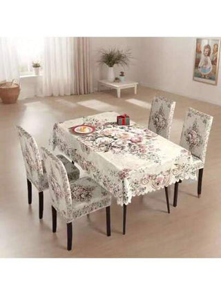 1/4/5/6/7 غطاء كرسي من طبعة أنيقة زهرية وردية فاتحة مع مرونة، مناسب للمنزل والمطعم والفندق وديكور يومي عصري. كذلك مفارش مناسبة للطاولات المربعة، أغطية الكراسي قابلة للغسيل