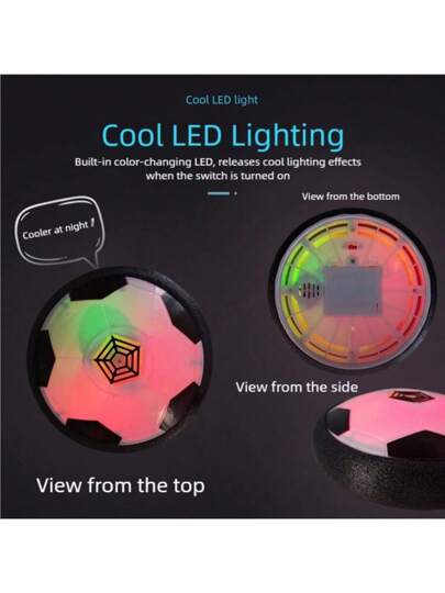 قطعة واحدة كرة قدم طائرة بإضاءة وموسيقى، ألعاب تفاعلية تعليمية رياضية للأطفال، لعبة أولاد سيمبم، كرة تدريب طائرة بإضاءة LED، هدية كرة قدم، مناسبة للأولاد من عمر 3 إلى 12 سنة