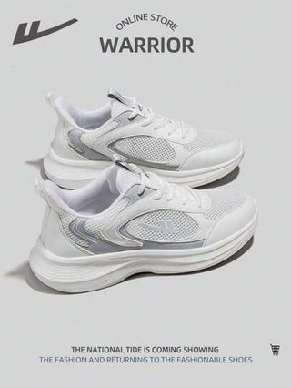 WARRIOR زوج أحذية رياضية يومية كاجوال من الشبك للنساء، حذاء رياضي للاستخدام اليومي بنمط ربط السير