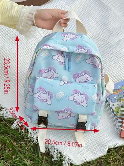 Sanrio حقيبة ظهر قطط نايلون، حقيبة صغيرة جذابة للبنات، كيس تخزين خفيف الوزن بنمط كرتوني، إغلاق بسوستة، حقيبة مدرسية كلب دارسينون، مناسبة كحقيبة هدايا لحفلات، حقيبة سفر للخروجات