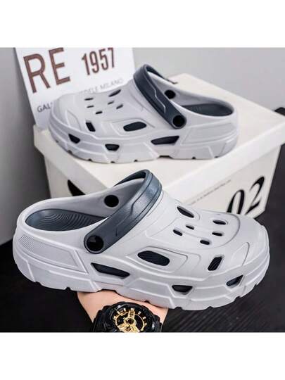 صندل رجالي بنعل سميك قابل للانزلاق، أربطة قابلة للتعديل وقماش تنفس مناسب لأنشطة الصيف والخارجية