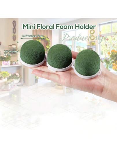 1 عبوة أزهار دائرية صغيرة من الكتل المنتفخة لباقة الورد الطازجة، ديكور وسط الطاولة ، زجاجات الزفاف من مادة الرغوة باللون الأخضر الداكن مناسبة لديكورات عيد الأم ، ديكورات الزفاف ،وديكورات موسم التخرج