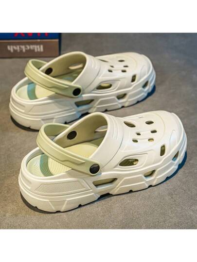 صندل رجالي بتصميم مفتوح، صندل صيفي قابل للعكس، ذو نعل مانع للانزلاق، مناسب للشاطئ والأنشطة الخارجية والرياضات المائية