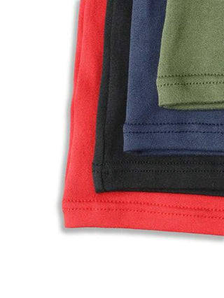 Manfinity Underwear&Sleepwear Basics 4 قطع سروال داخلي للرجال بخصر مطاطي مريح، بتصميم بألوان متباينة مع رسوم حروف