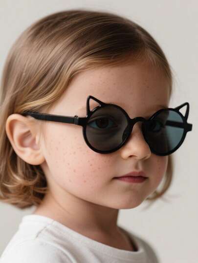 4 أزواج من نظارات الشمس القطة الكرتونية الجميلة للأطفال، مناسبة للتصوير والاستخدام اليومي