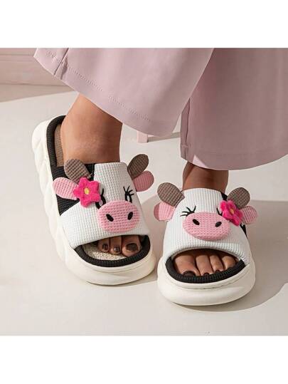 حذاء النعل السميك ذو نمط البقرة العصري والجميل