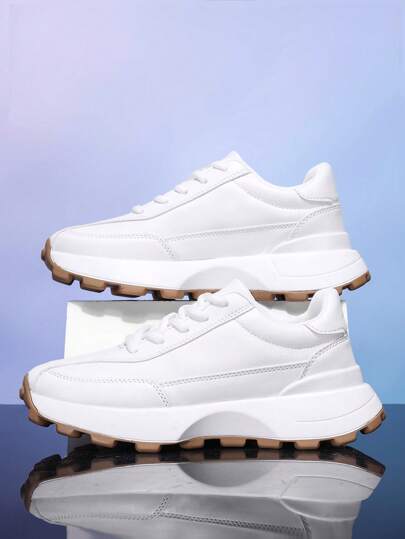 أحذية رياضية كاجوال صيفية جديدة للرجال ذات منظر جلدي منفذ للهواء، أحذية رياضية عصرية للركض