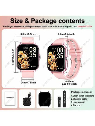 ساعة ذكية شاشة كبيرة 1.83 بوصة عالية الدقة مع وظيفة الاتصال والتنبيه بالمكالمات والرسائل النصية، جهاز تتبع اللياقة متعدد الوظائف، اتصال لاسلكي بالهاتف الذكي، مناسبة كهدية ل- عيد الهالوين والميلاد