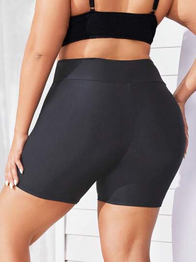 Swim Lushoire سراويل بكيني بخصر عريض بتصميم متقاطع لذوات الأحجام الكبيرة