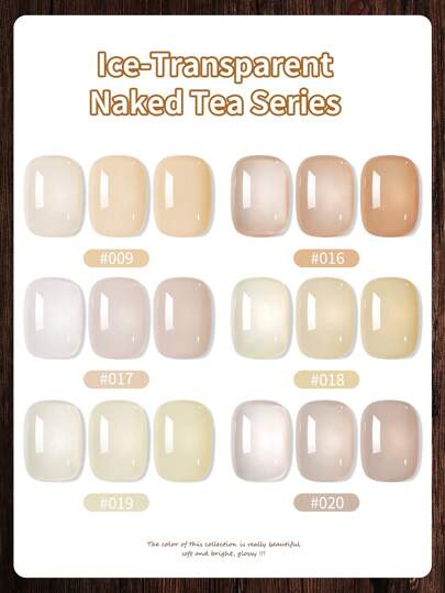 XEIJAYI طقم طلاء أظافر جيل 6 ألوان شفاف 15مل من XEJAYI ، جيل أظافر بتقنية السيراميك العالية الجودة للصالونات، لاصق نصف دائم مع ضوء يوفي وليد.