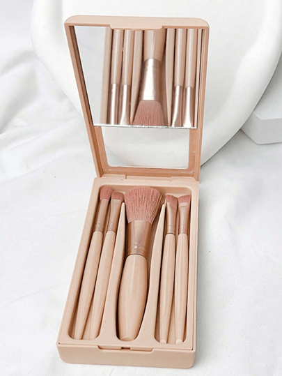 مجموعة فرش تجميل مع مرايا في علبة ، مزينة بتصميمات زهور جذابة مع أحرف إنجليزية من A إلى Z، مجموعات فرش تجميل متعددة الوظائف مع علب مرآة، أقلام تجميل صغيرة متعددة الوظائف، فرش ظلال العيون، أطقم أدوات مكياج تشمل فرش تجميل، هدايا مثالية للفتيات، لوازم...