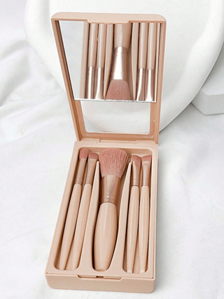 مجموعة فرش تجميل مع مرايا في علبة ، مزينة بتصميمات زهور جذابة مع أحرف إنجليزية من A إلى Z، مجموعات فرش تجميل متعددة الوظائف مع علب مرآة، أقلام تجميل صغيرة متعددة الوظائف، فرش ظلال العيون، أطقم أدوات مكياج تشمل فرش تجميل، هدايا مثالية للفتيات، لوازم...