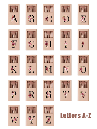 مجموعة فرش تجميل مع مرايا في علبة ، مزينة بتصميمات زهور جذابة مع أحرف إنجليزية من A إلى Z، مجموعات فرش تجميل متعددة الوظائف مع علب مرآة، أقلام تجميل صغيرة متعددة الوظائف، فرش ظلال العيون، أطقم أدوات مكياج تشمل فرش تجميل، هدايا مثالية للفتيات، لوازم...