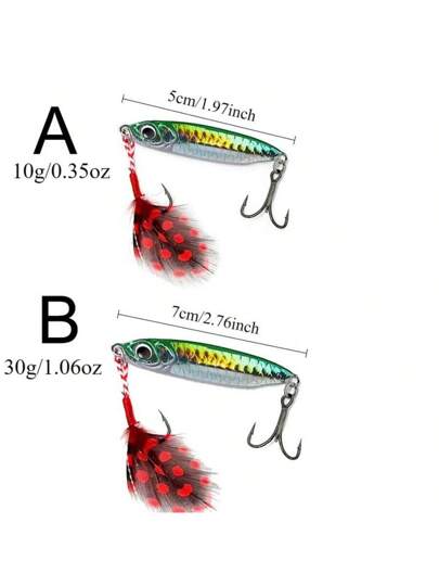 8 قطع/مجموعة طعوم تجيج معدنية للصيد من الشاطئ، طعوم صناعية للصيد البحري في المياه المالحة