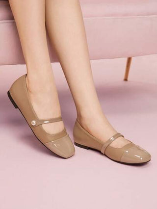 CUCCOO DOLLMOD شرابات بيج فاتح للرشاقة ذات رؤوس دائرية مزينة بخرز الزجاج, مريحة للتنقل والحفلات والتسوق والإجازات