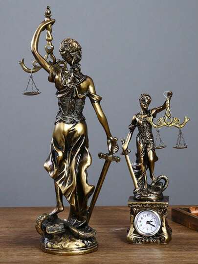 تمثال السيدة العدالة، إكسسوارات ديكور المنزل للرف المكتبي، العدل والإنصاف والقانون تمثال موازين العدالة