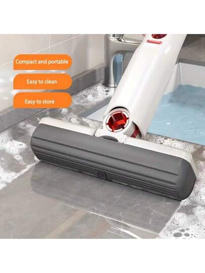 مسح قصير ذاتي الضغط محمول، مسح كسول صغير قوي الامتصاص بدون غسيل، يستخدم جاف ورطب، نظام تنظيف الأرضية للحمامات والمطابخ والأواني والطاولات والزجاج...