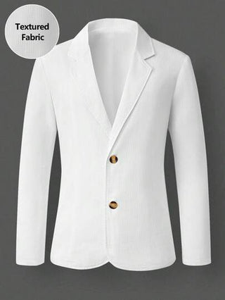 Manfinity Homme بدلة ذات لون أحادي وطيات بسيطة مزدوجة الصدر للرجال