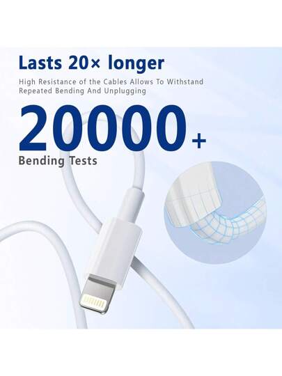 XASMA كبل شاحن 20 واط بتقنية بمنفذ USB-C إلى Lightning لهواتف 14/13/12/11/X/XS/XR/SE وكذلك أجهزة iPad وiPod