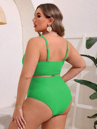 Swim Lushoire طقم ملابس سباحة للحجم الكبير، لون نقي ونسيج متماسك للشاطئ