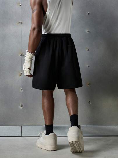 NEON BLANC شورت رياضي مطرز برسائل للرجال، أزياء الشارع الأنيقة