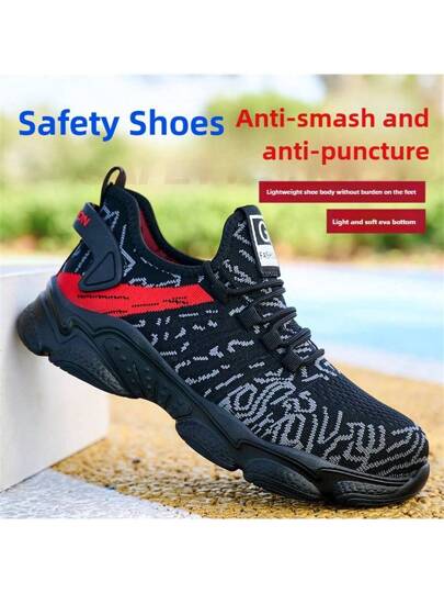 بوت عمل آمنة ذات نطاق من الصلب للرجال، بوت عمل لا يمكن تدميرها، بوت رياضية خفيفة الوزن قدم من حديد، بوت أمان صيفية منفذة للهواء مقاومة للطعن