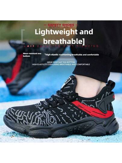 بوت عمل آمنة ذات نطاق من الصلب للرجال، بوت عمل لا يمكن تدميرها، بوت رياضية خفيفة الوزن قدم من حديد، بوت أمان صيفية منفذة للهواء مقاومة للطعن