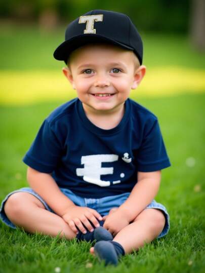 قبعة بيسبول للأطفال قطعة واحدة باللون الأسود مطرزة بخيوط ذهبية على شكل الأحرف ال-26، تصميم حرف R، أسلوب الموضة كيبوب، قبعة سناب باك لحماية الشمس للبنات والأولاد