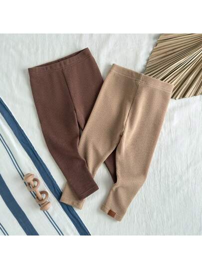 Loomiva مجموعة من 2 قطعة بنطلونات طفل مع خصر مطاطي مزينة بخامة لجاكارد