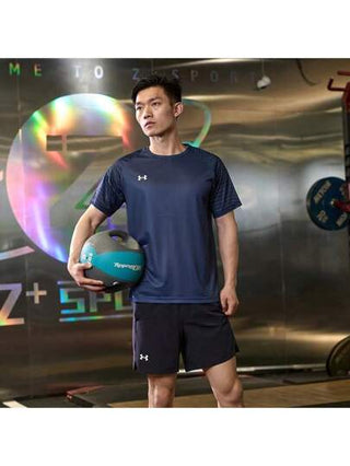 Under Armour بلوزة كاجوال رياضية للرجال والنساء، موديل صيف 2025 جديد للتدريب على كرة القدم والركض واللياقة البدنية، قصيرة الأكمام، قماش تنفس، 24500509-408